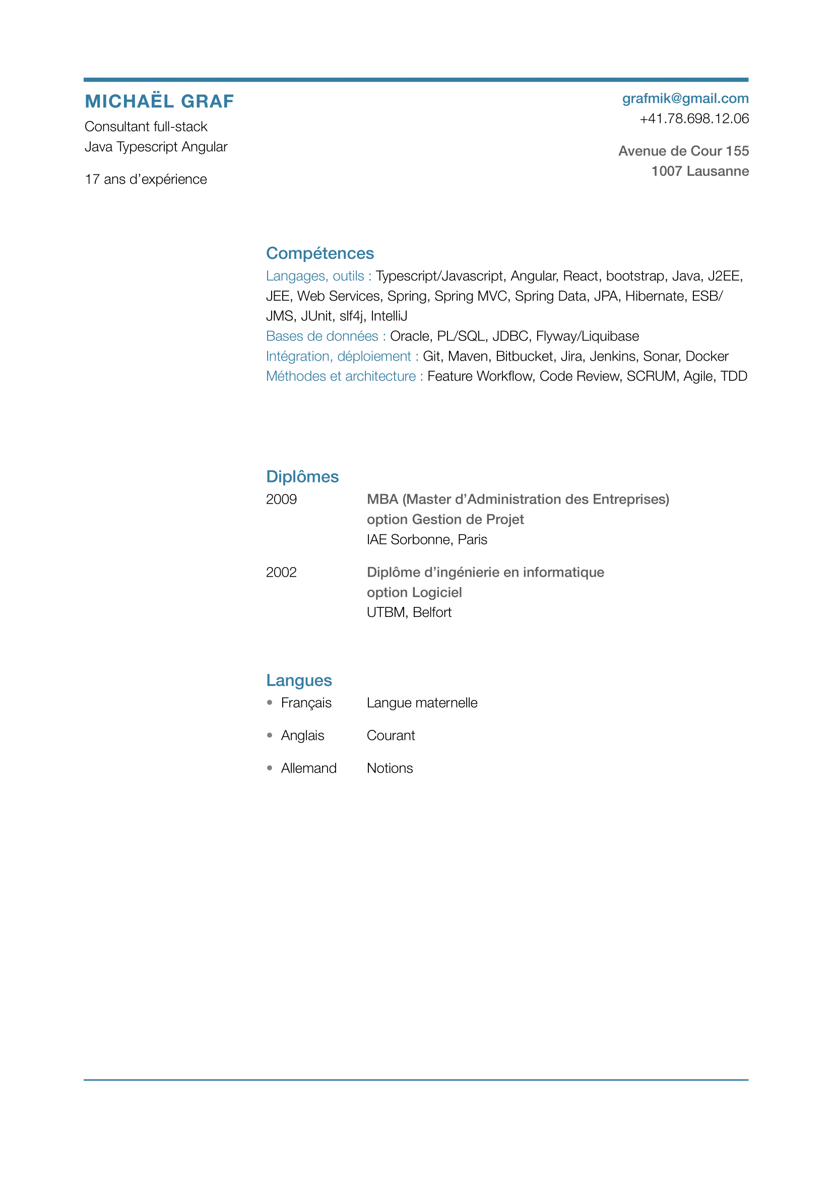 CV Page 1